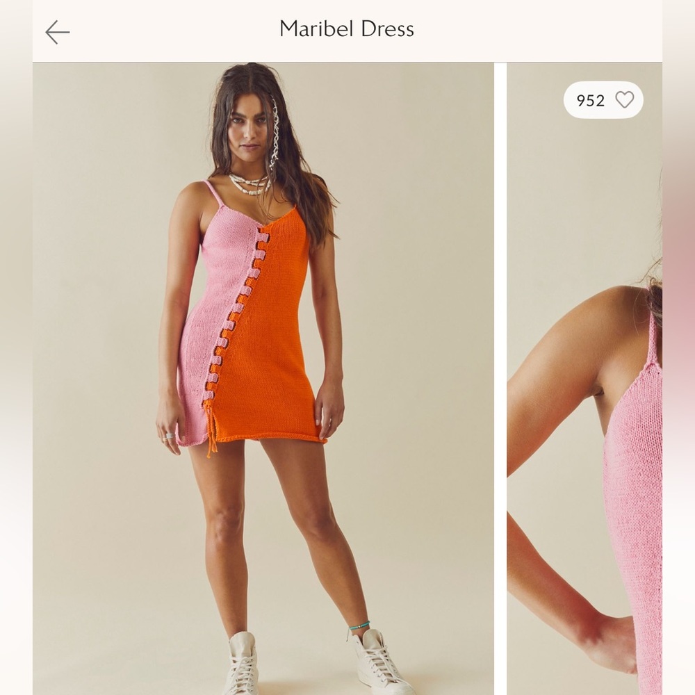 Free People Maribel Dress | Size XS, Pink and Orange - Picture 6 of 6